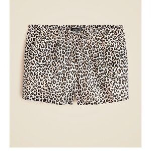JCrew Cotton voile beach short in leopard print M
